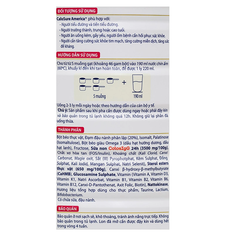 Thực phẩm dùng cho chế độ ăn đặc biệt Calosure America+ - 6